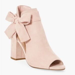 Justfab Karine Peep Toe Booties, Blush Size 9